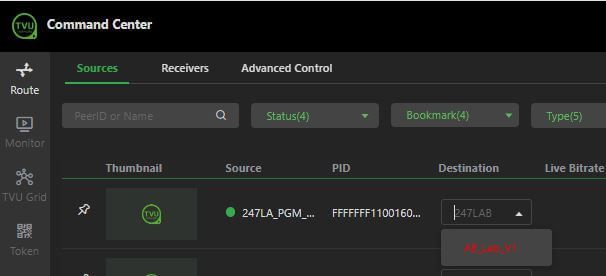 paired receiver menu