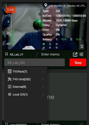 Source drop-down menu