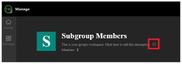 Edit icon - Subgroup information - Finance