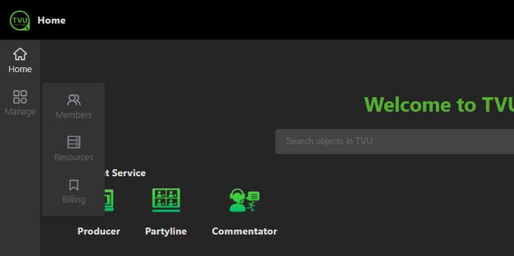 Manage tab - Finance