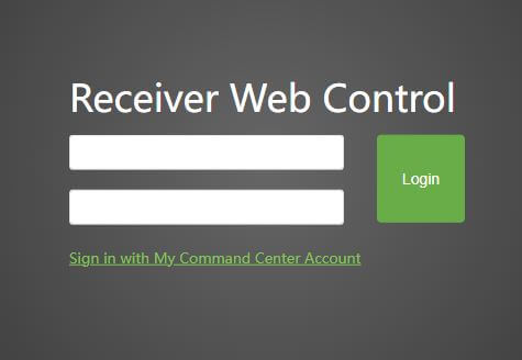 Receiver Web Control login