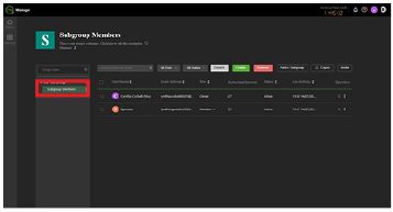 subgroup management page