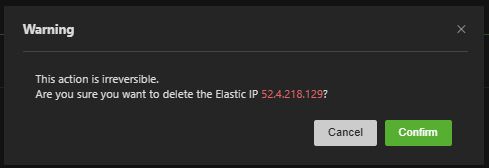 Elastic IP removal warning