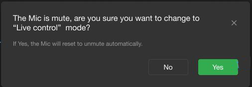Mic Status Mute confirmation message