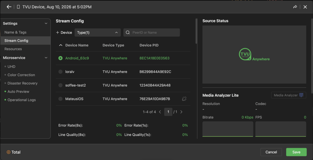 P14_Device list - Select radio button