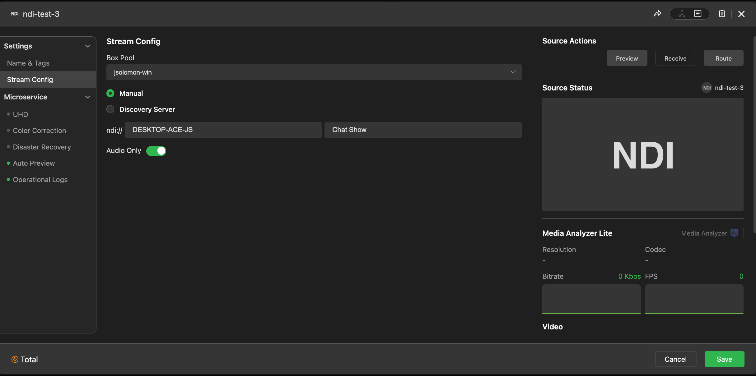 P19_Source configuration page - NDI