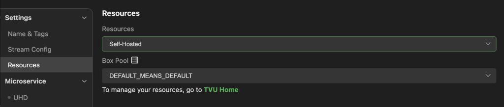 P20_Advanced Configuration panel - TVU HOME link