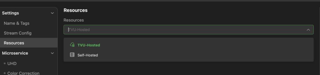 Advanced Configuration panel - Self-Hosted selection