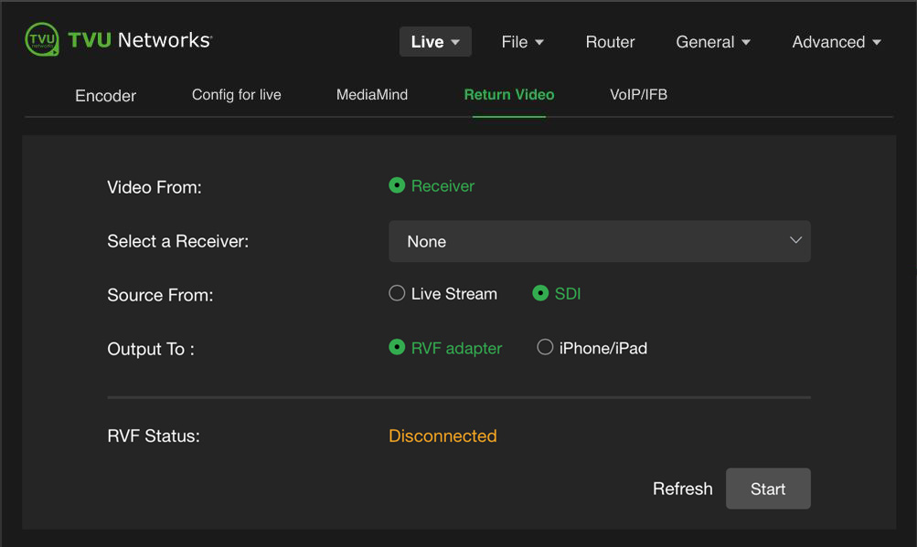 Return Video selections