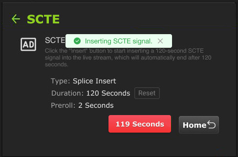SCTE countdown button