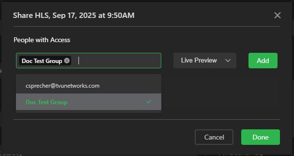 Share new source pop up window