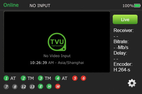 TVU One online no input 1