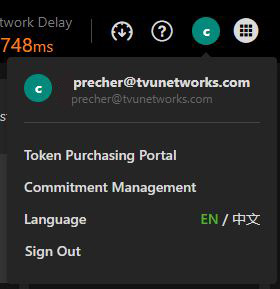 User Preferences menu
