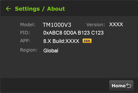 setting About ISX V3