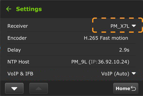 setting config select receiver