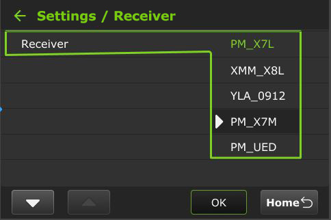 setting select receiver