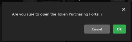 token purchasing panel open confirmation