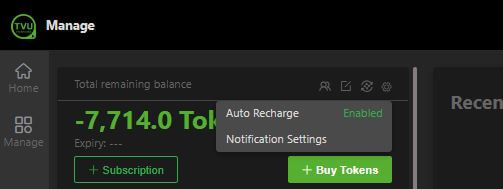 Auto Recharge enabled notification