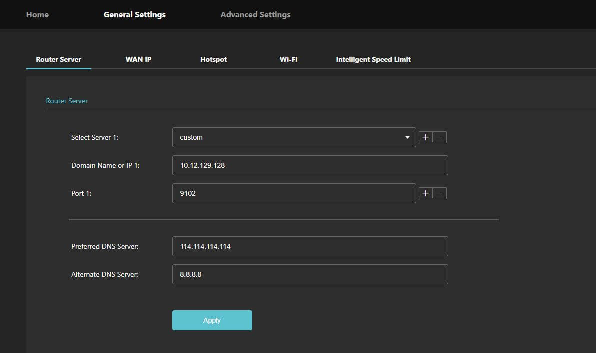 Custom mode configuration