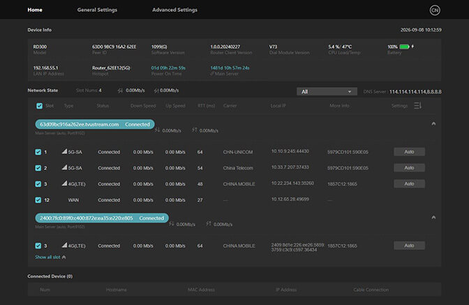 Home tab - Confirm Connection