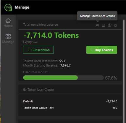Token User Group creation