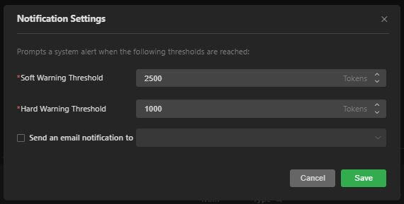 Notification Settings window