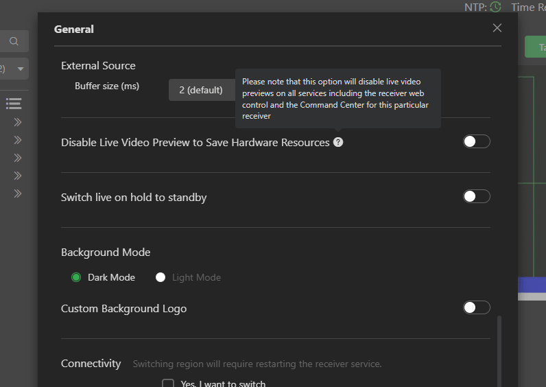 Disable live preview slider