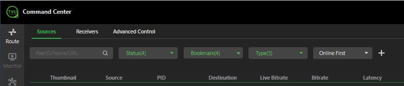 CC Route > Sources tab