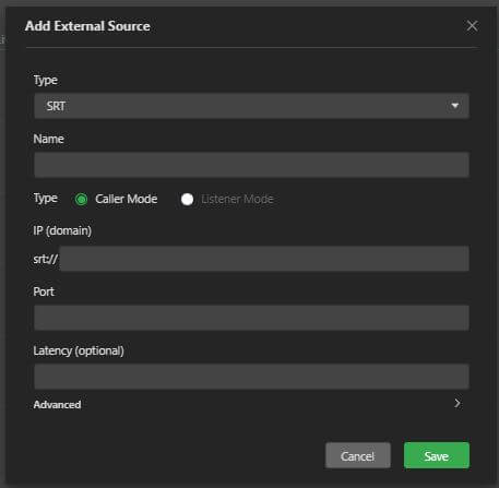 CC Add ext SRT source