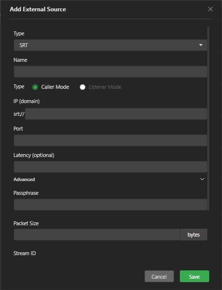 CC Add ext source advanced